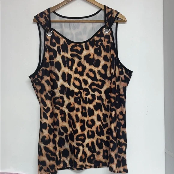 Amazon 5X Women’s Leopard Print Stretch Tank #plus #animalprint #fancy #chic - Picture 1 of 8